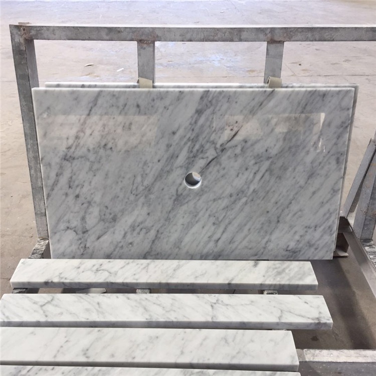 Дешевая цена Bianco Carrera мрамор Carrara белый столешница для ванной комнаты