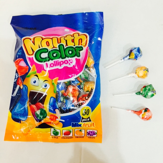 12g bag mixed fruit hard candy lollipop