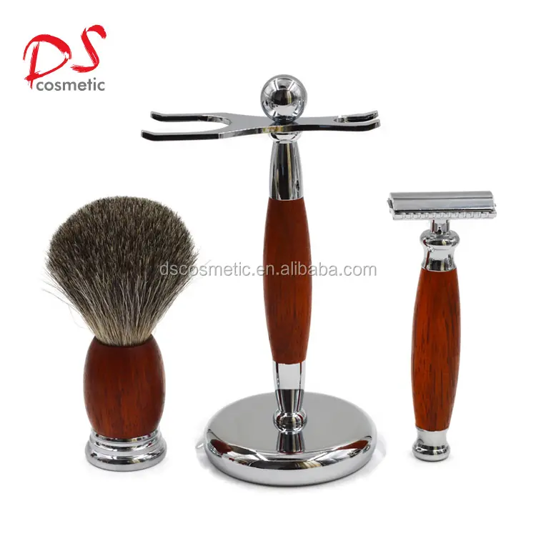DISHI shaving beard brush razor stand,men shaving razor set,stainless steel stand holder
