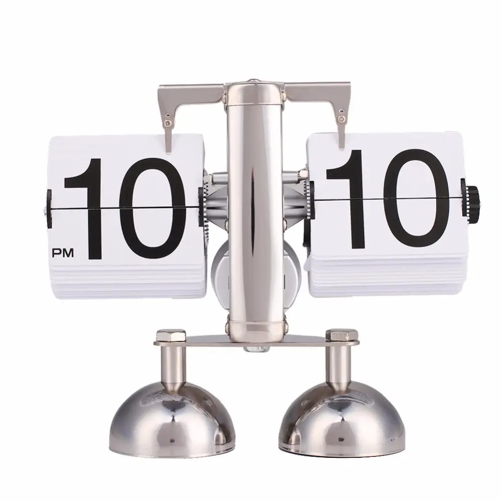 UCHOME New design Auto flip clock/retro flip down calendar clock/classical Bell Balance flip clock