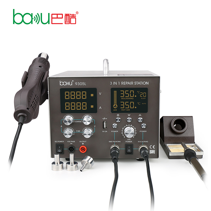Баку ba-9305L новый продукт 3 в 1 пистолет железная стойка для Smd паяльная станция Термовоздушная паяльная станция