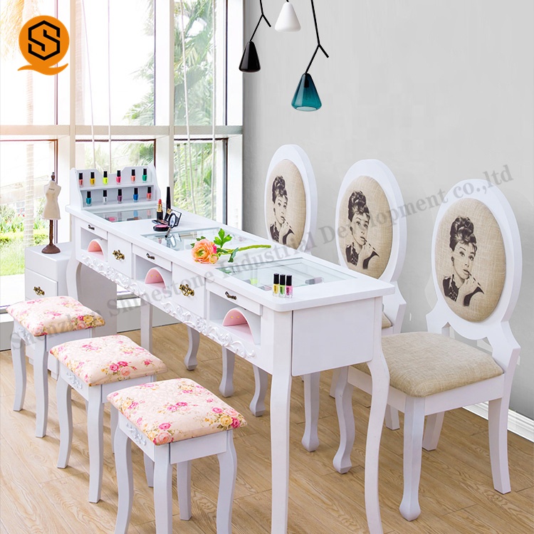 Modern Style Salon Furniture Metal nail manicure salon table