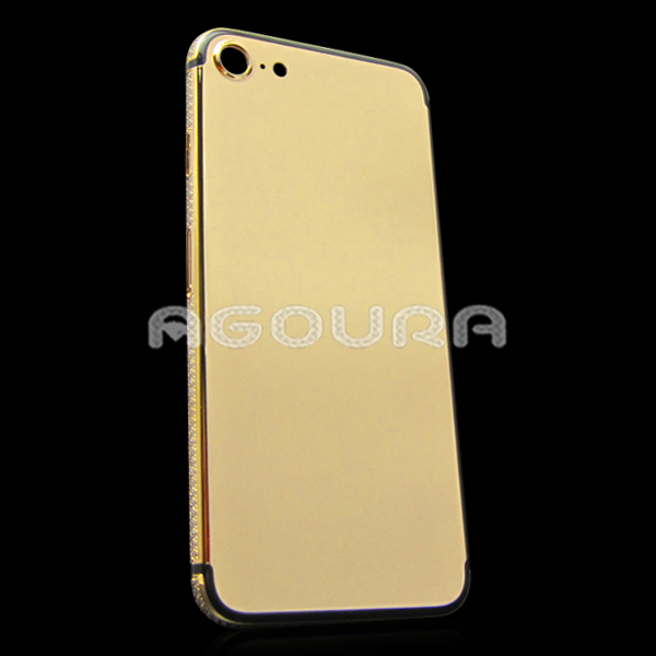 Роскошный 24ct позолоченный корпус для iPhone7, задняя крышка рамка с бриллиантом для iphone7