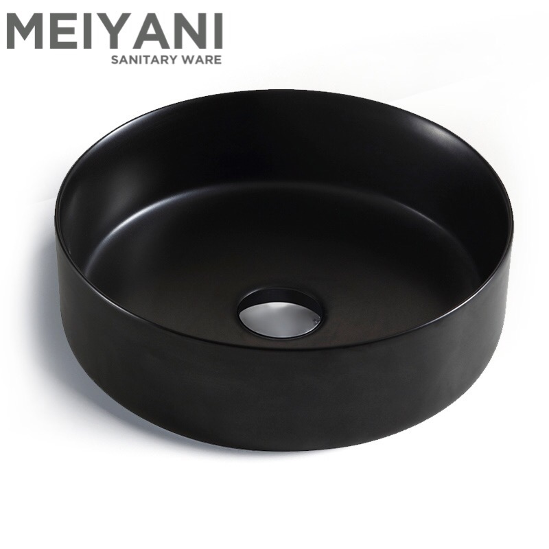 MEIYANI Slimline круглый выше счетчик бассейна матовый черный цвет Lavabo Ванная Комната Раковина матовый цвет бассейна