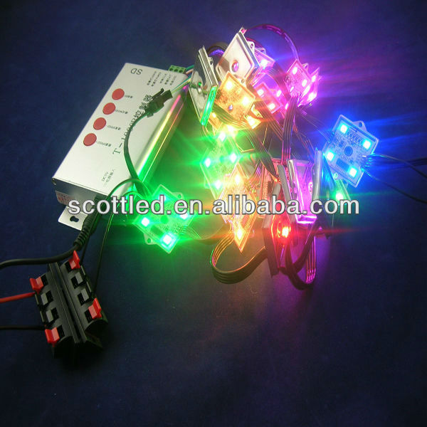20 пикс/Коллона 4 шт. smd5050 rgb Водонепроницаемость при давлении до смарт-LPD6803 светодиодный пиксель модули + T-1000B полный цвет dmx контроллер с sd-картой