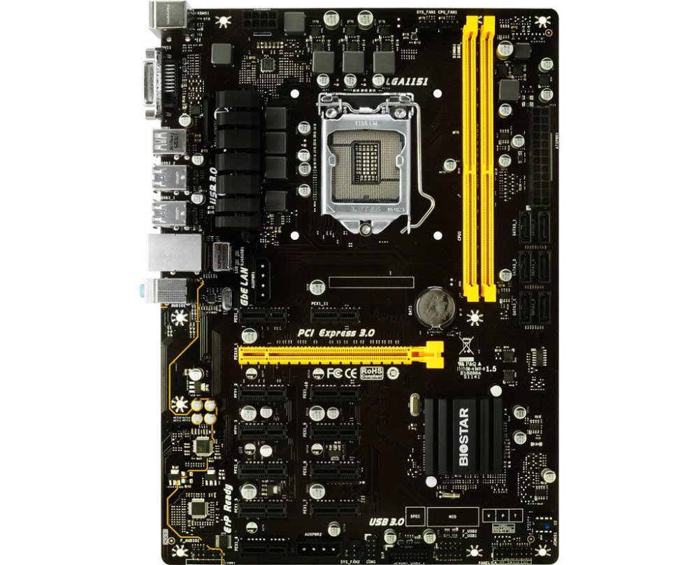 Материнская плата 12 GPUs BIOSTAR TB250-BTC PRO LGA 1151 для майнинга/настольного ПК для майнинга BTC ETH ZEC