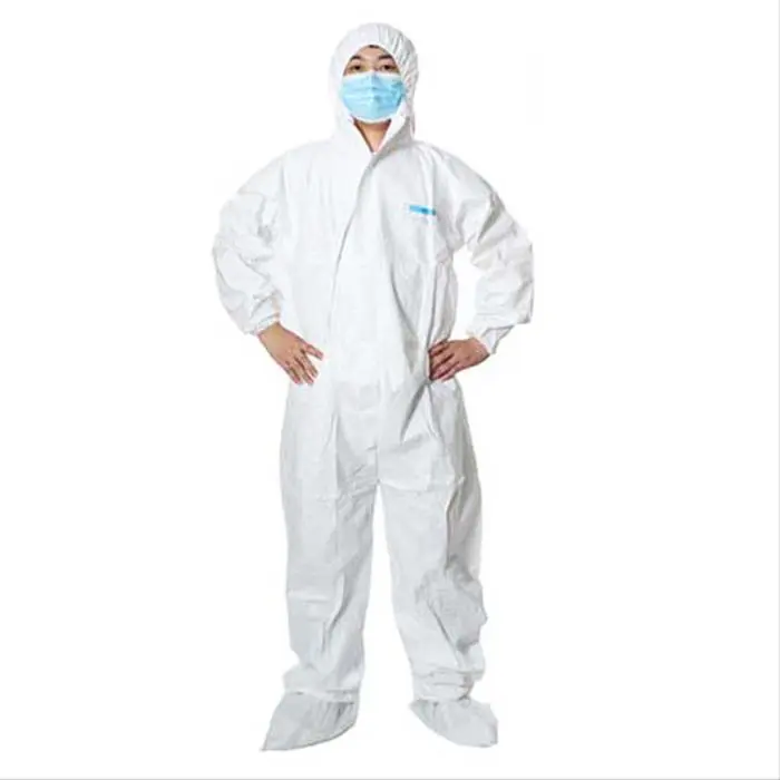 Disposable Nonwoven Microporous Film Laminated Coverall with SMS Fabric Back