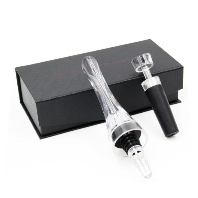 Custom package wine aerator wine pourer set with vacuum stopper