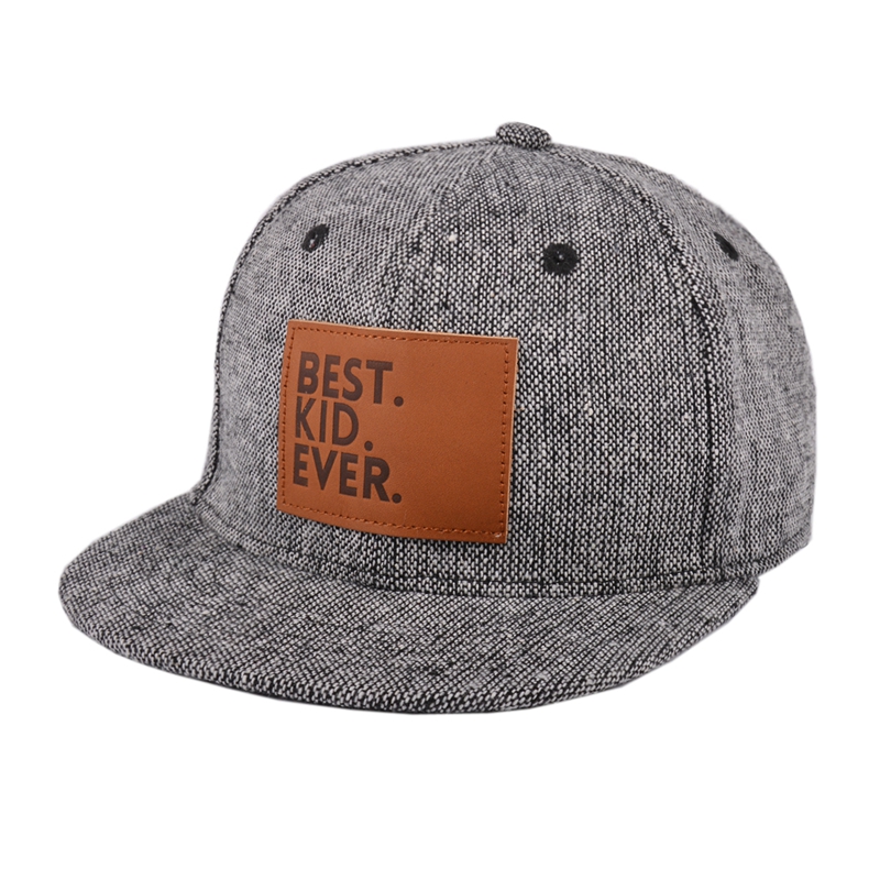 Настроить кожаный логотип 5 панель детская шапка Дети Зима snapback cap