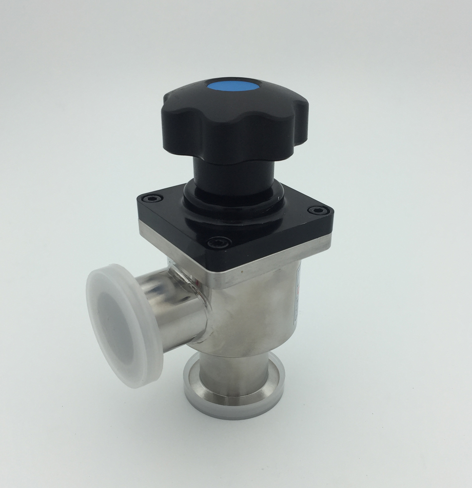 stainless steel high vacuum pressure KF25 manual safety gas angle valve