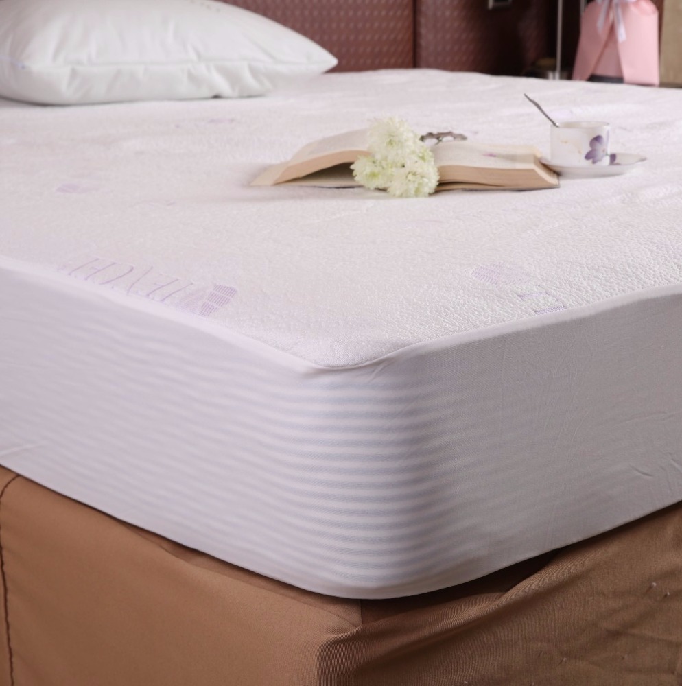 Anti Bacterial Knitted Tencel Fabric Bed Cover Waterproof Mattress Protector for Hospital Hotel