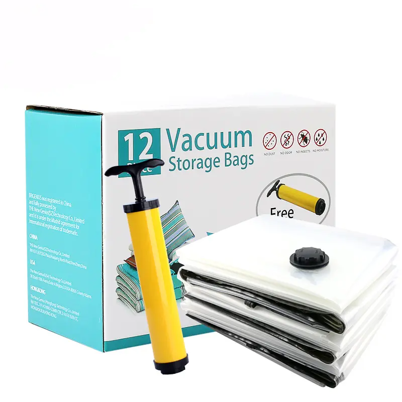 12 PACK Wholesale High Quality Space Saver Vacuum Bags Storage Set with Pump