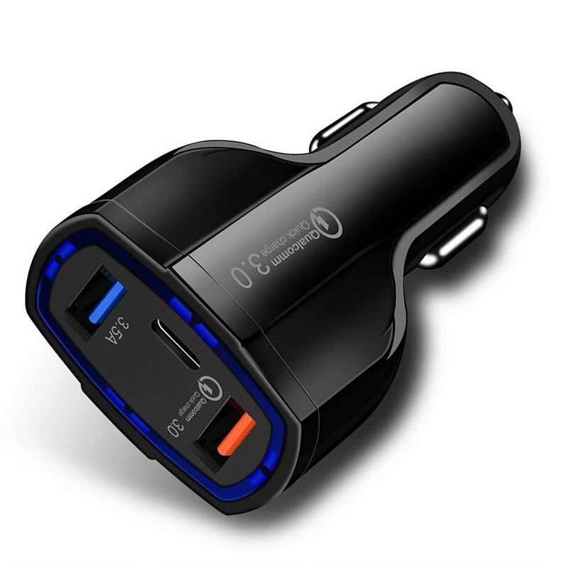 Быстрая зарядка QC 3,0, 5 В, 3,0 А, USB и Type C, 2 Usb-порта, быстрая зарядка, автомобильное зарядное устройство USB для Samsung S9/S8 Plus, iPhone X/8