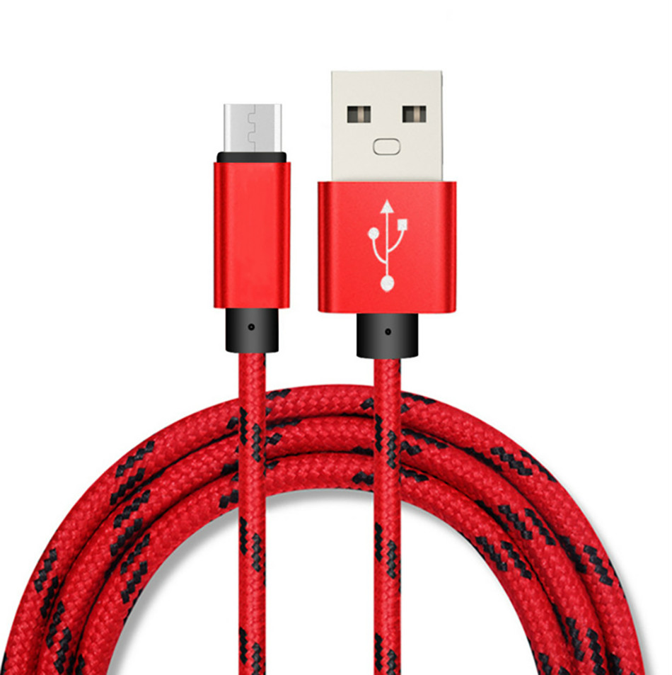1 м 3 фута Быстрая зарядка нейлоновый Плетеный micro usb кабель для передачи данных и синхронизации данных кабель для зарядного устройства мобильного телефона