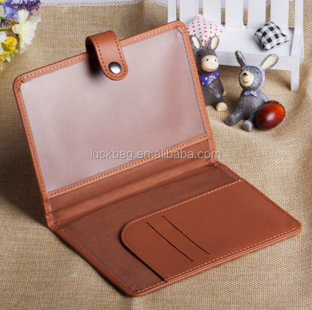 Promotional New Fashion Short Design Passport Holder PU Leather Wallet