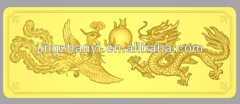 Золотой слиток с драконом и Phoenix Design
