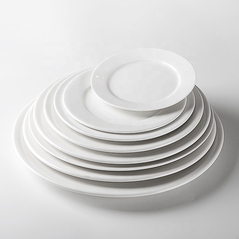 White Round Cheap Porcelain Custom Dinner Plates, Hot Sale Ceramic 10 Inch Dinner Plate*