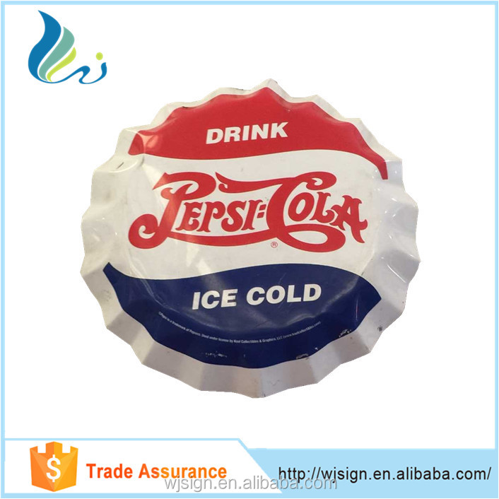 High Quality Aluminum Enamel Custom Beer Bottle Cap Sign For Decorative