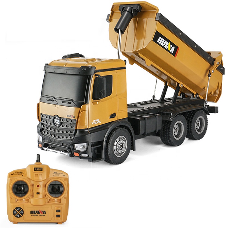 HuiNa 1573 RC грузовик 1/14 металлический бульдозер RTR загрузка строительная машина автомобиль детские RC игрушки