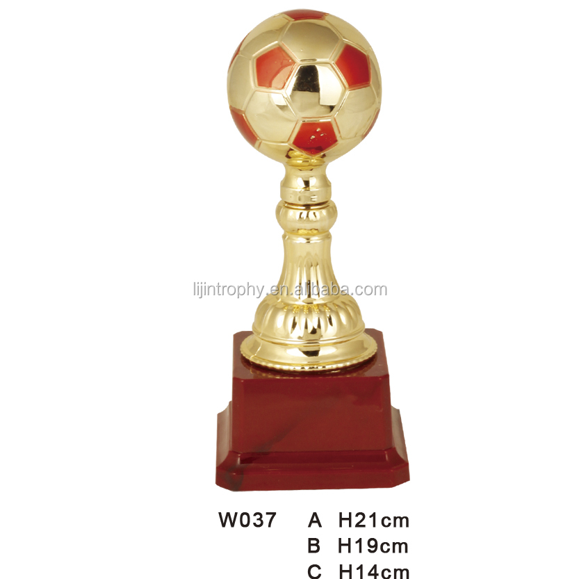 Gold colorful award trophy with mirror ball for souvenir