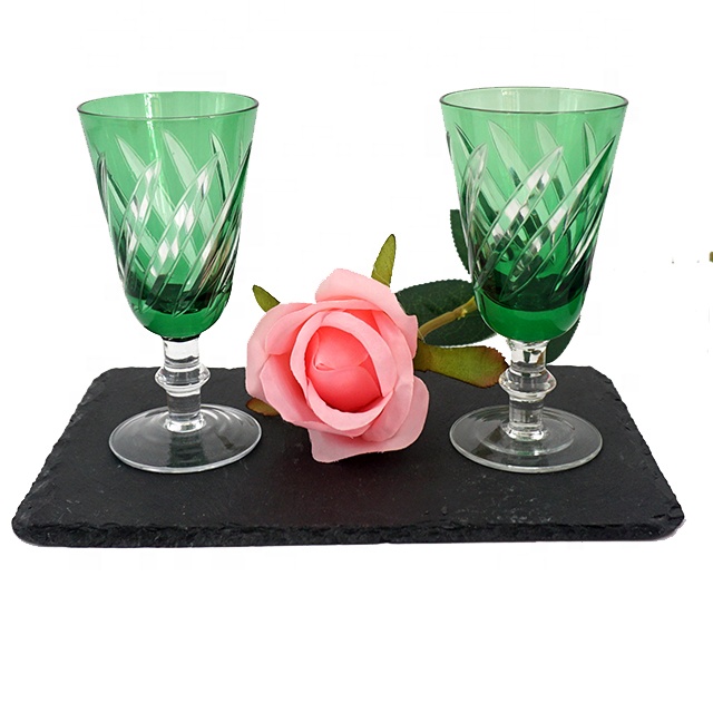 Hot sale wholesale Wine Glass Luxury Mini green Wine Glass Goblet 100ml