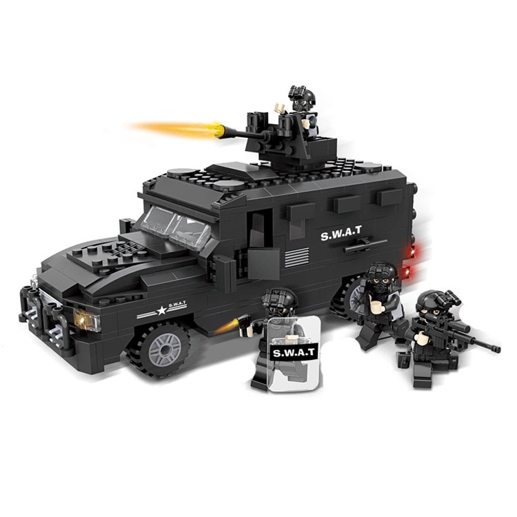 Строительные блоки legoed, совместимые с обучающим автомобилем городской полиции спецназа, на Рождество, день рождения, День святого Валентина