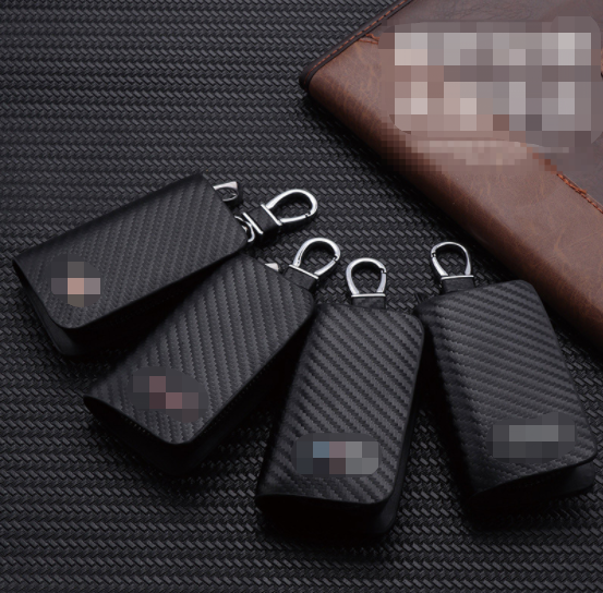 2019 Заводская индивидуальная унисекс натуральная кожа черный карбоновый Автомобильный логотип брелок чехол