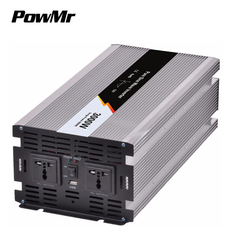 PowMr изменить синусоида 3000W 12V/24V/48 В постоянного тока-вход 110V/220 В переменного тока выход от сетки галстук инвертора JYM-3000W