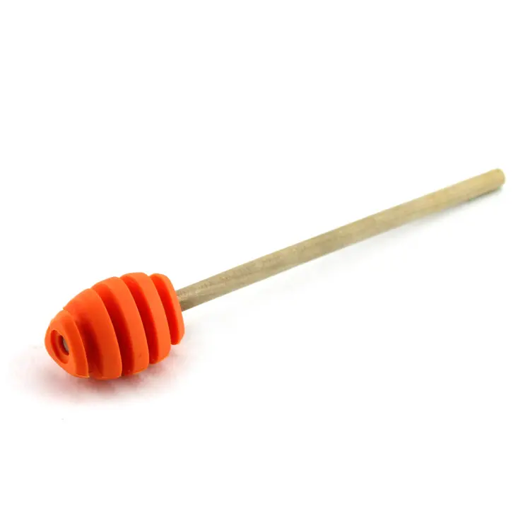 WCJ272 Silicone  wooden handle easylife lovely shape high quality honey dipper