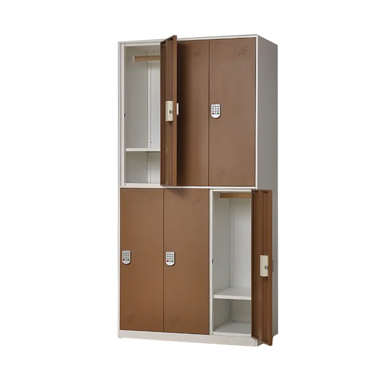 China wholesale Supplier cabinet locker 6 doors steel metal wardrobe amoires office furniture