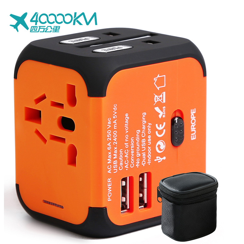 Высококачественный рекламный подарок на заказ SW6008, сувенирный 5 в 6 А 2 usb-разъема, Универсальный переходник для путешествий