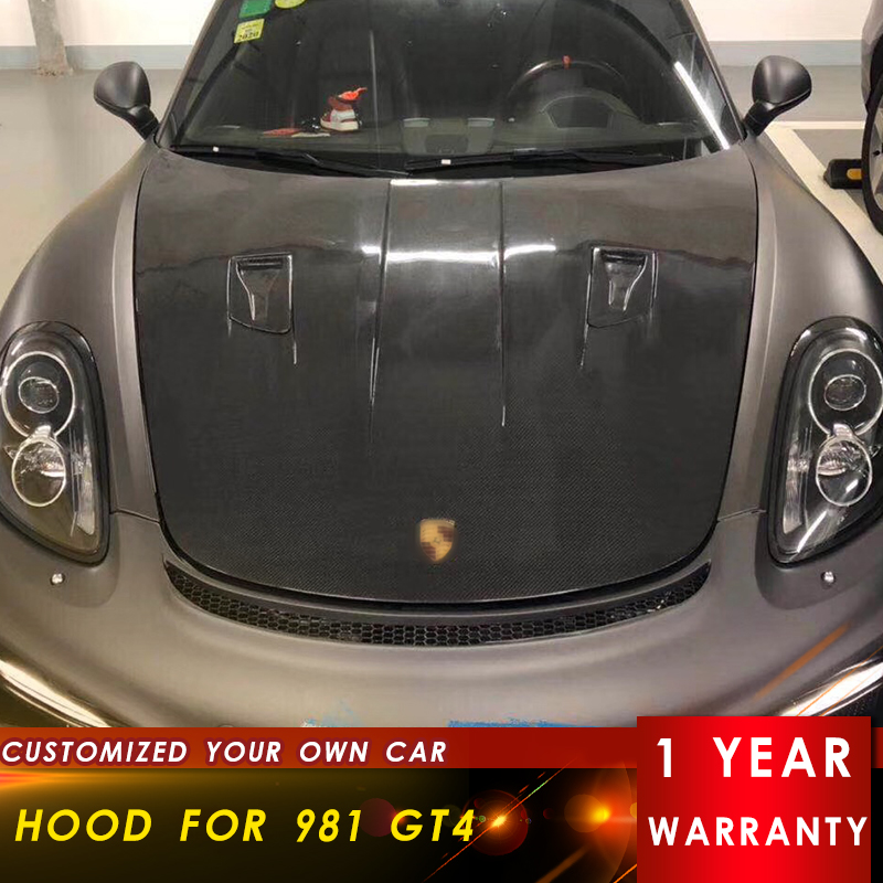 Для капота двигателя Porsche Cayman 981 из углеродного волокна