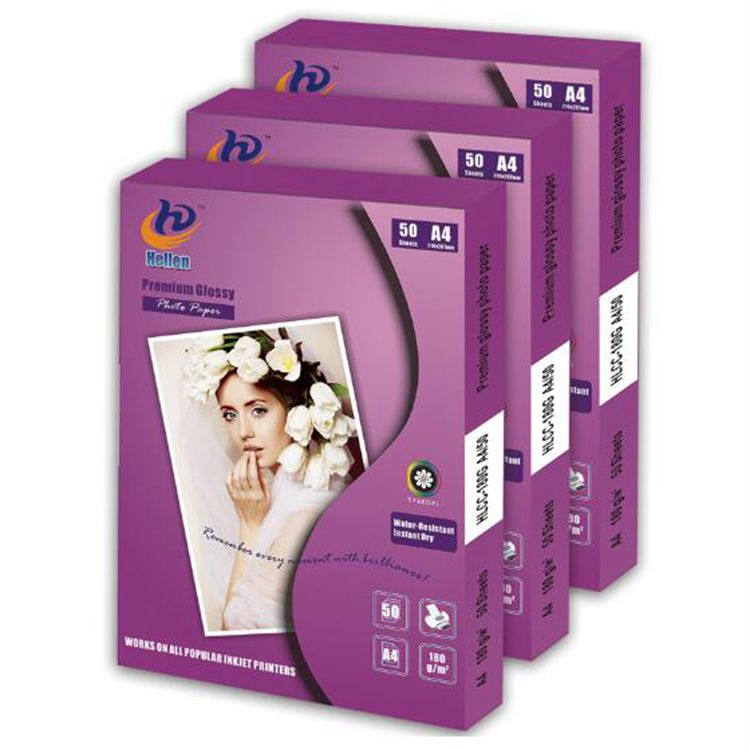 A4 115 135 160 180gsm Glossy Picture Photo Paper For Inkjet Printer 20/50/100 Sheets