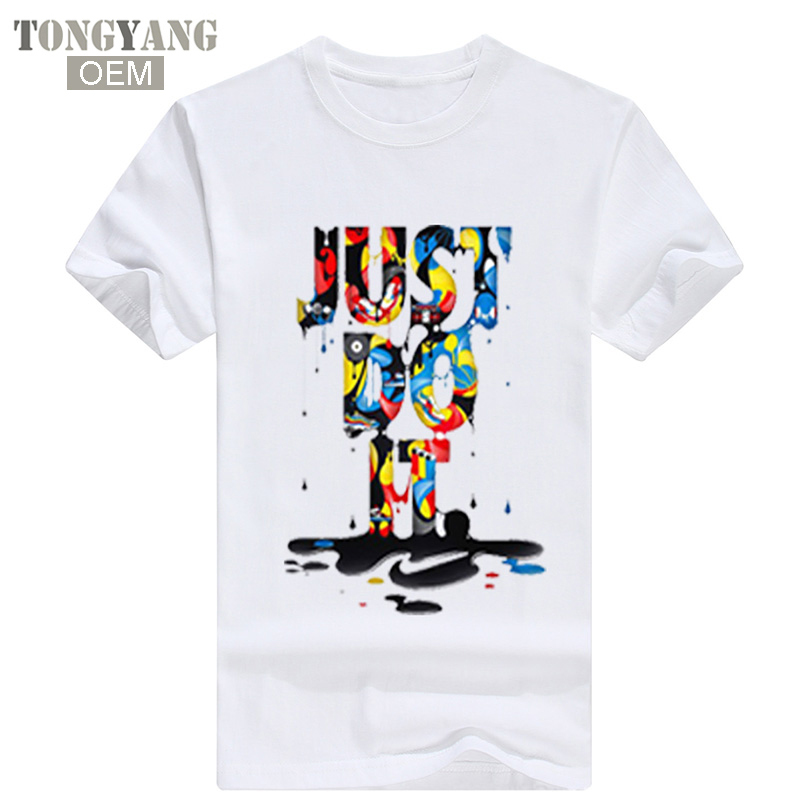 Оптовая продажа, новая модная мужская футболка TONGYANG с надписью Just Do It в стиле хип-хоп, Высококачественная футболка с коротким рукавом