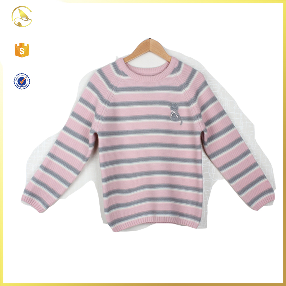 Красочные Stripe Crew Neck Sweater свитер с длинными рукавами ткань