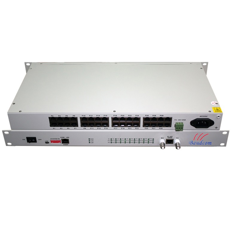 Baudcom 30 канал голос FXS FXO более E1 PCM мультиплексор