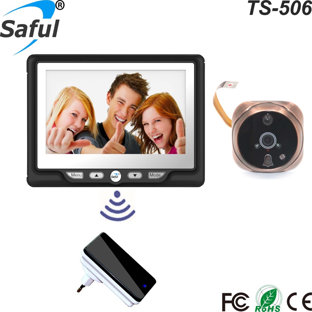 2017 Saful TS-506 широкоугольная беспроводная видеокамера с Wi-Fi и дверным глазком с поддержкой TF-карты 32G