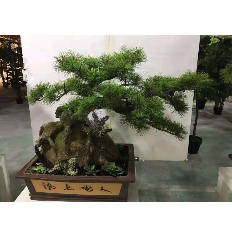 wholesale 60cm height artificial bonsai pine tree plant, indoor mini black pine bonsai artificial for sale