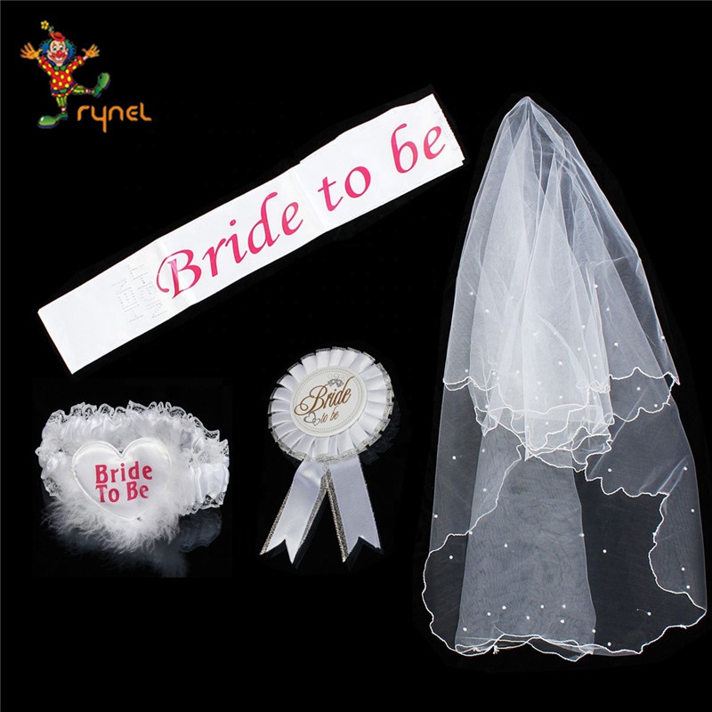 3 стиля Amazon аксессуары для девичника, повязка на голову, с надписью "Bride to Be" головные уборы с вуалью девичник вечерние поставки Свадебные комплект лент