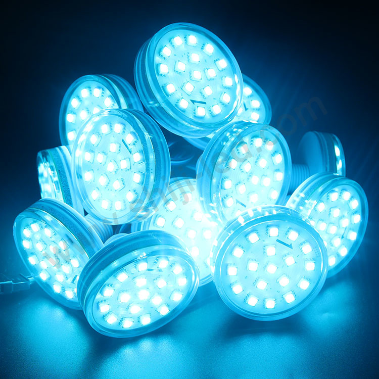 Dc24v dmx 16 светодиодов 60 мм turbo lights 60 мм funfair ПВХ развлечения кабошон лампа светодиодная rgb