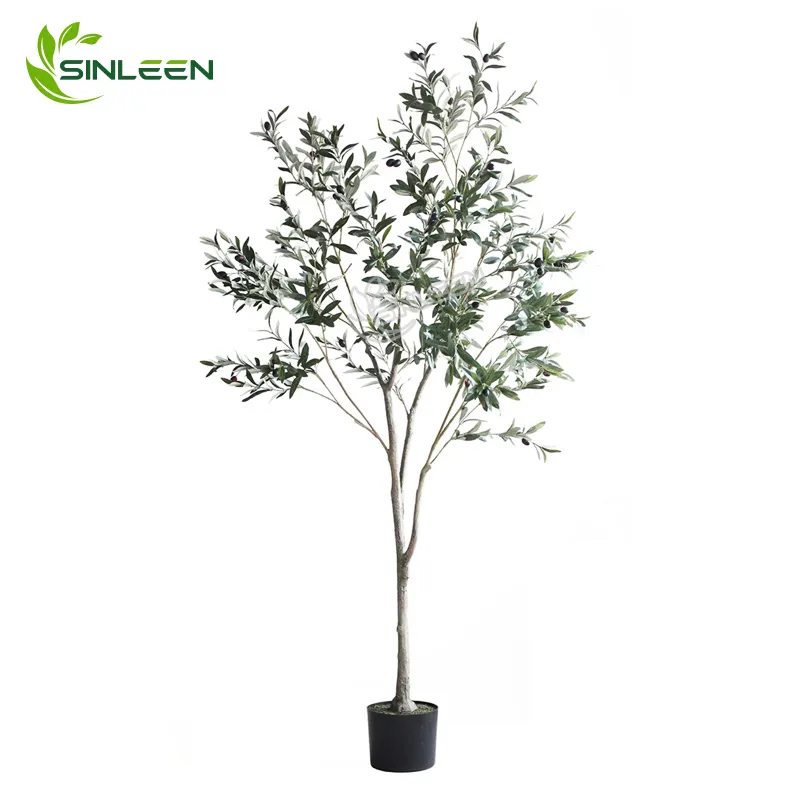 Украшение для дома, искусственное растение, Шелковый лист, искусственное оливковое дерево с деревянной веткой