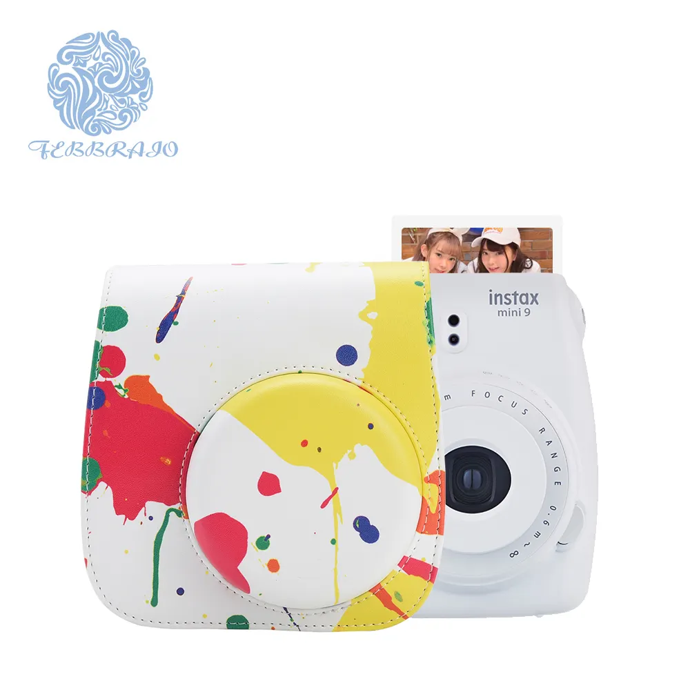 Чехол для Камеры fujifilm instax mini 8/9, мягкий кожаный чехол для камеры моментальной печати, красный, желтый, белый