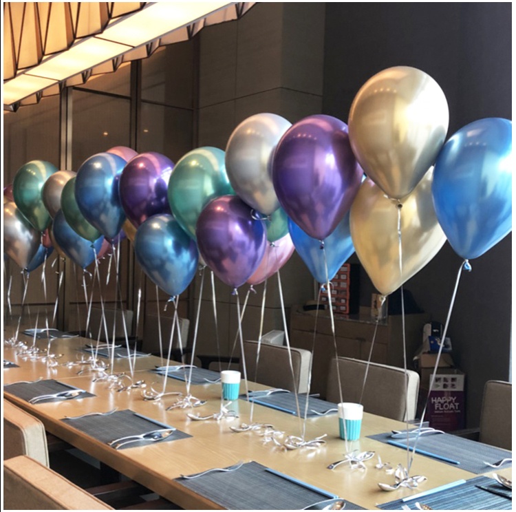 Wholesale Party Decorations Happy Birthday Metallic Silver Gold Globos Ballons Inflatable Helium Latex Chrome Balloons