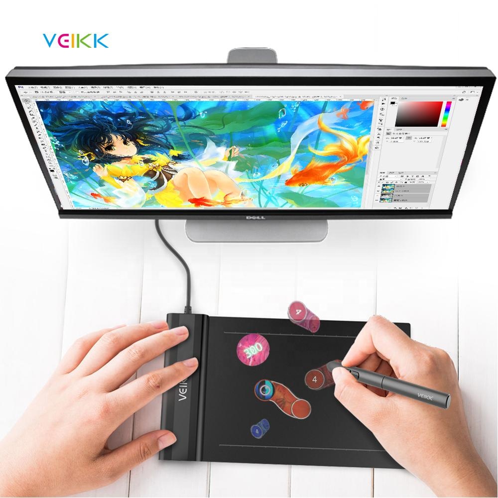 Планшет для рисования OSU! VEIKK S640 ультратонкий 6x4 дюймов цифровой планшет для рисования с пассивной ручкой 8192 уровней