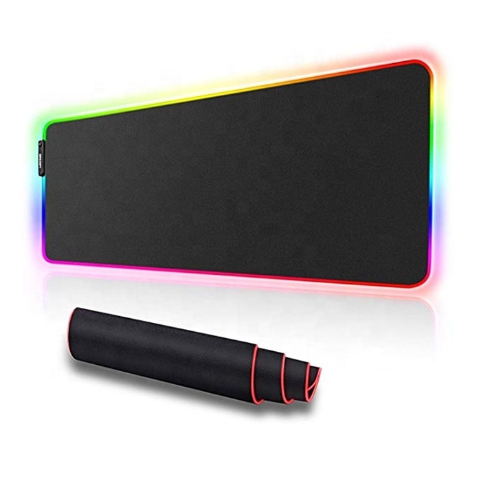 Большой светящийся RGB Расширенный мягкий коврик для мыши гладкая поверхность и Нескользящий Резиновый RGB игровой коврик для мыши