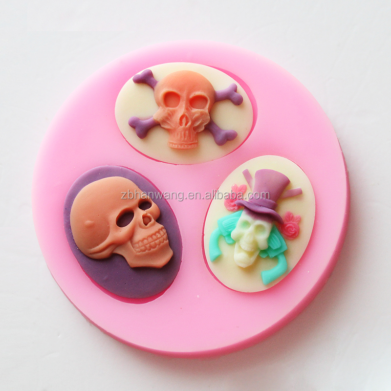 Николь Hallowmas силиконовая резина череп глины формы