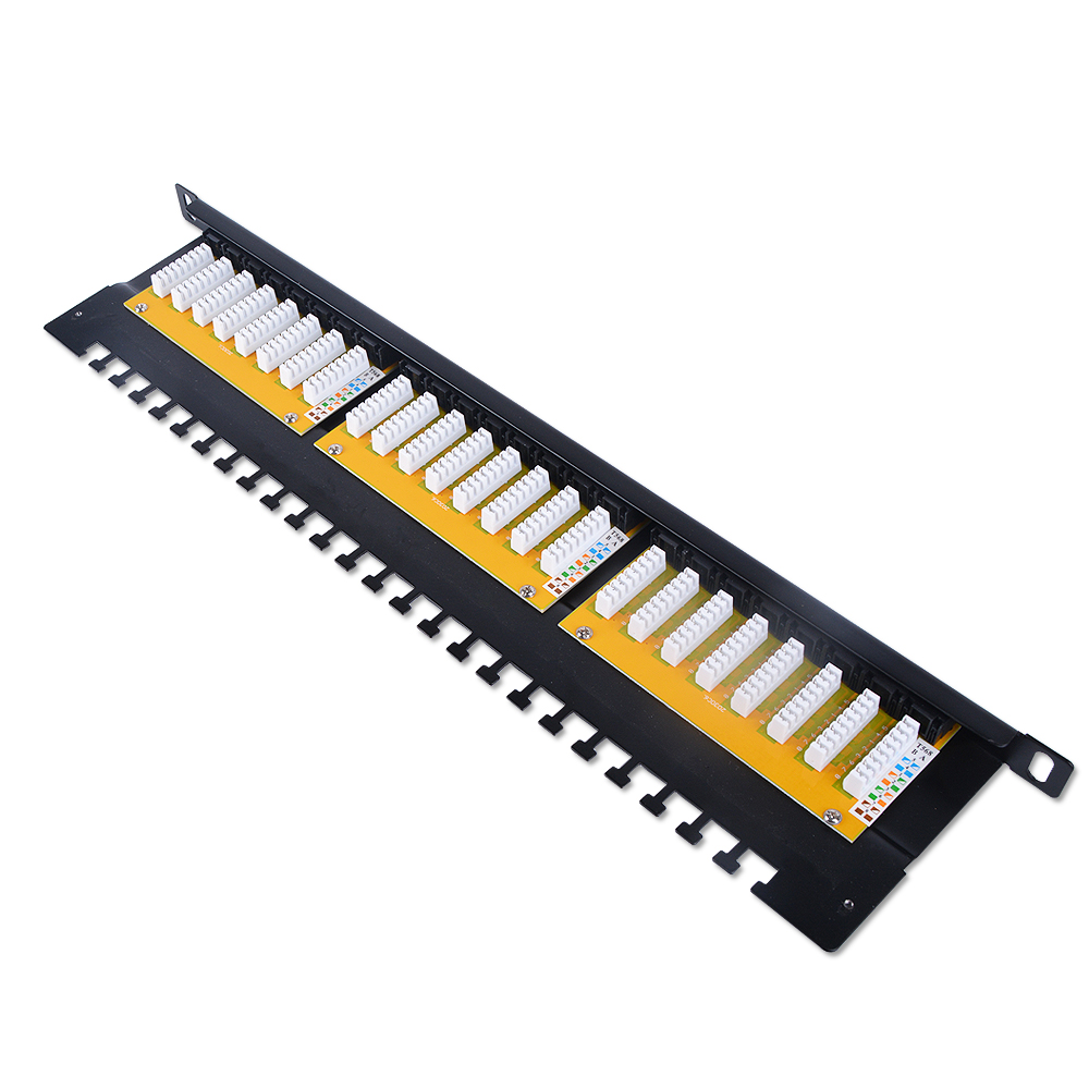 Сети RJ45 Cat 6 UTP 24 порты и разъёмы стойки установлен 0.5U 19 дюймов IDC патч панель