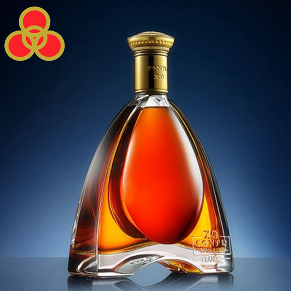 Оптовая продажа 700 мл уникальная форма стеклянная бутылка для XO/бренди бутылка с крышкой короны