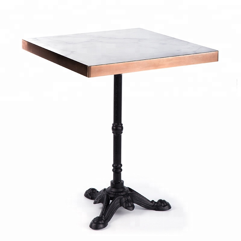 Квадратные столы для ресторанов YT-019 marble top, многослойная фанера из искусственного мрамора, маленький Ресторанный стол для фаст-фуда