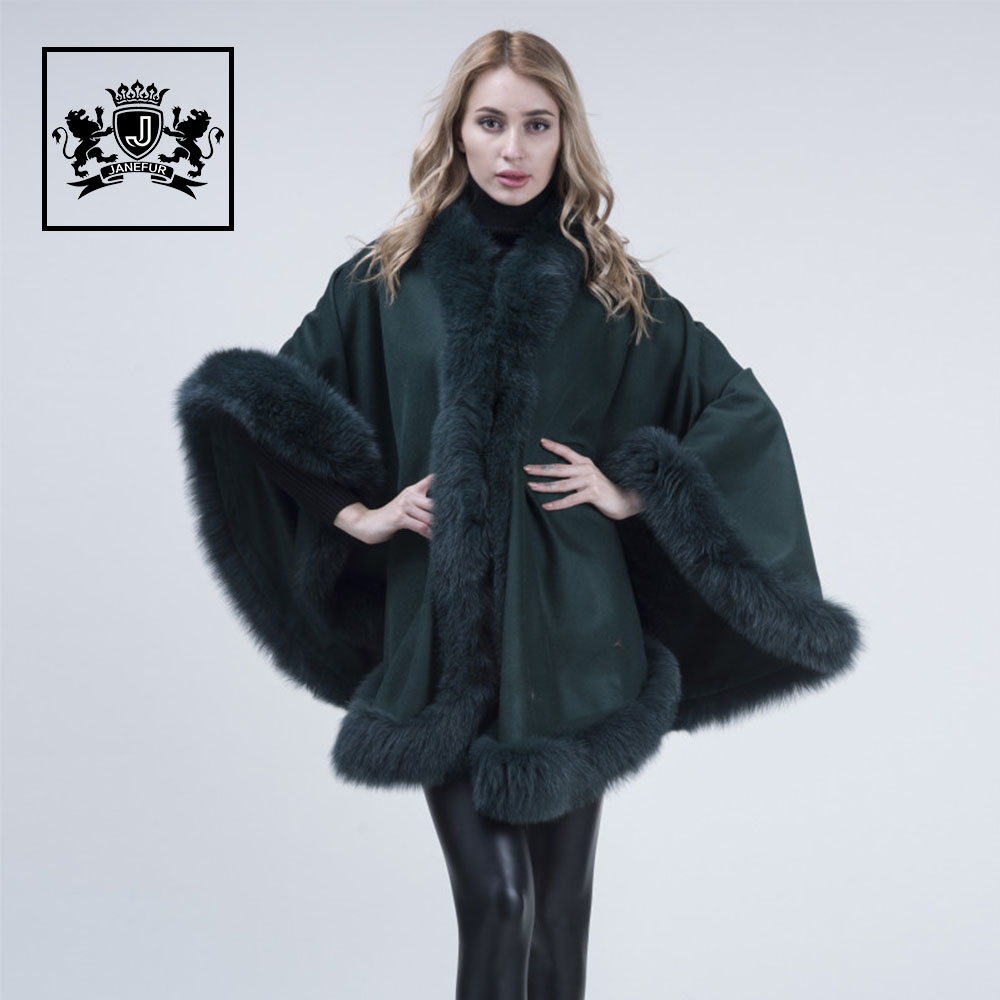 wholesale price new real fox fur cape winter warm cashmere fur poncho